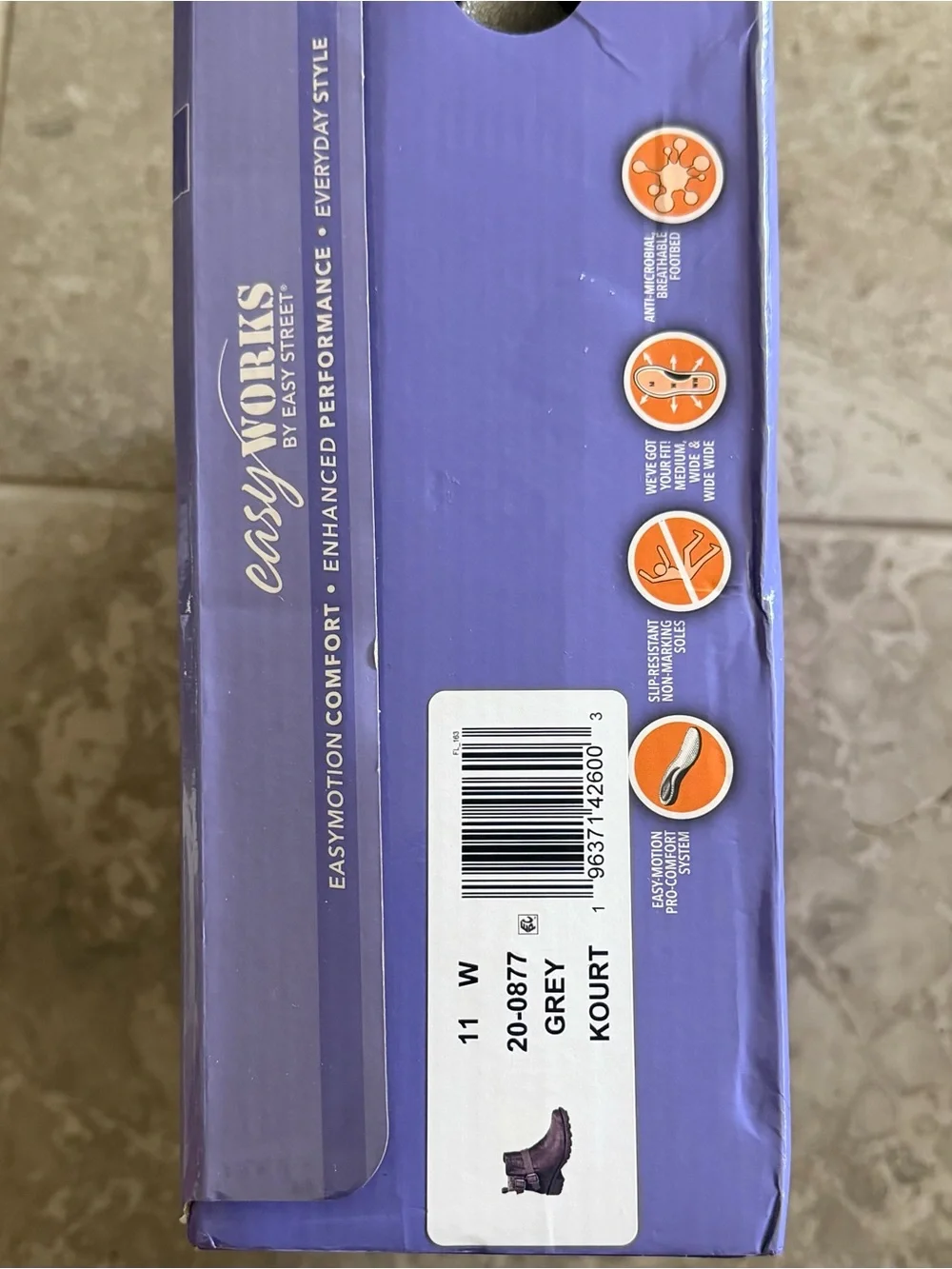 Easy Street Kourt Slip Resistant Ankle Boots in Grey, Size 11 W, NEW in Box